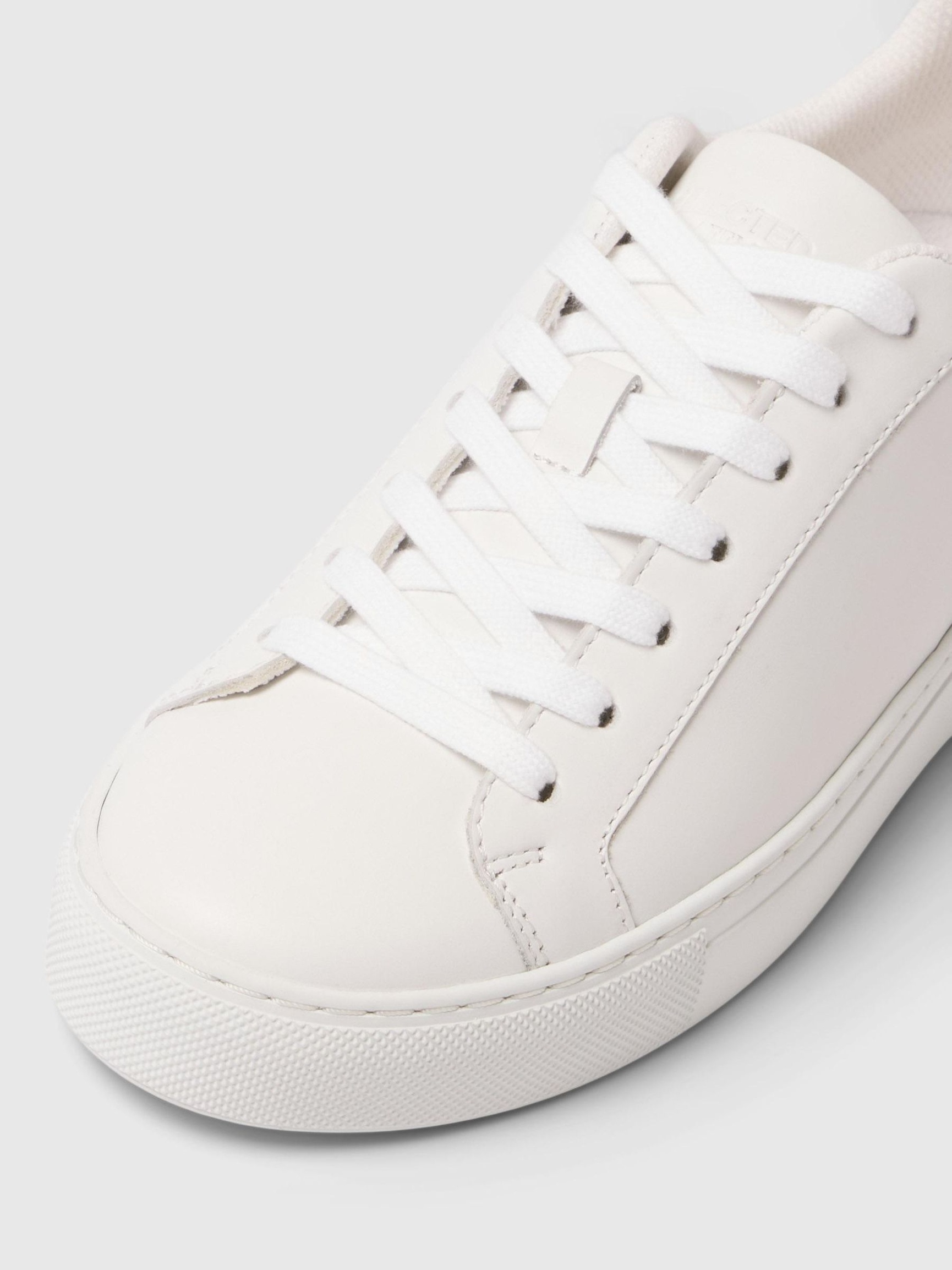 LÆDER SNEAKERS, White, highres