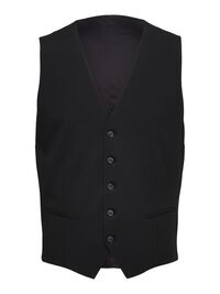 COUPE SLIM EN VISCOSE MÉLANGÉE GILET, Black, highres