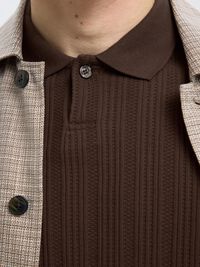 SHORT-SLEEVED COTTON POLO SHIRT, Chocolate Brown, highres