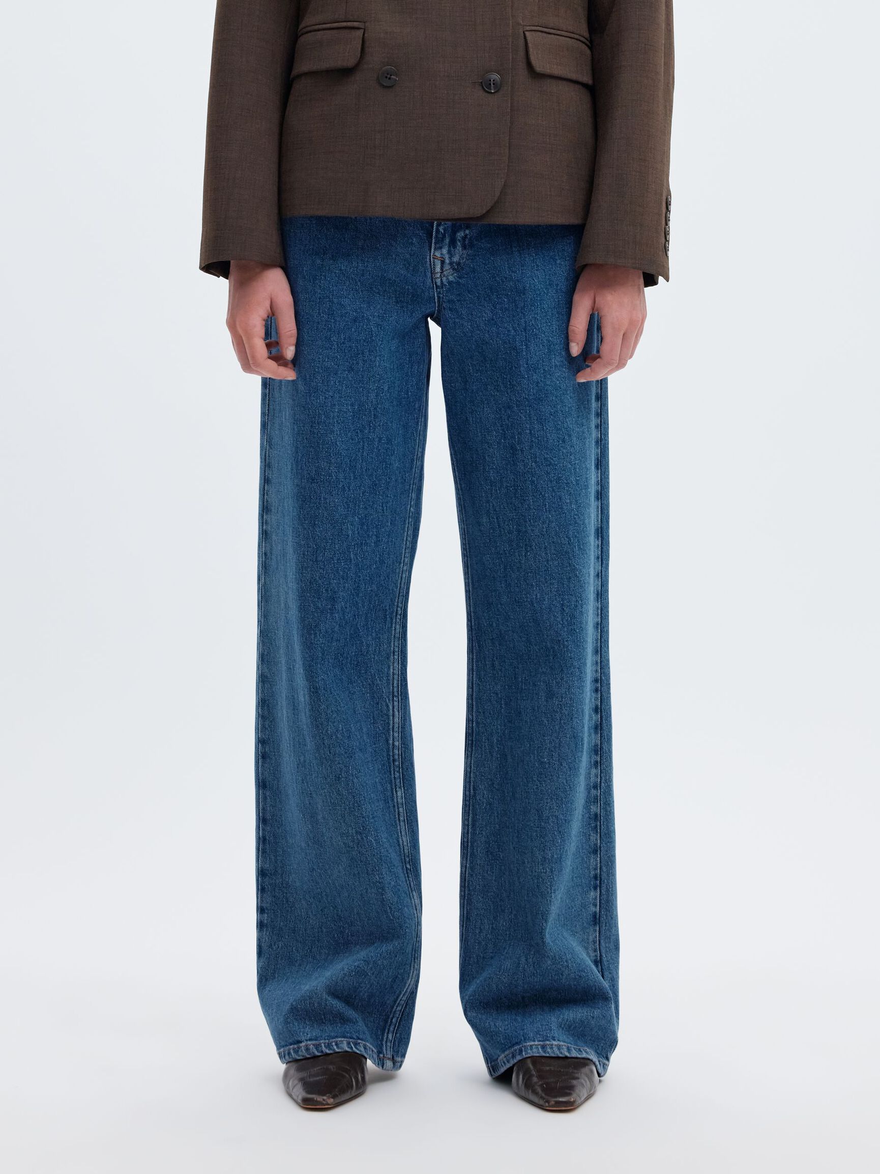 JEANS A GAMBA AMPIA, Medium Blue Denim, highres
