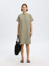 BOMULD KORT KJOLE, Vetiver, highres