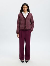 WOOL BLEND KNITTED CARDIGAN, Fig, highres