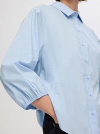 BAUMWOLL HEMD MIT 3/4 ÄRMELN, Cashmere Blue, highres