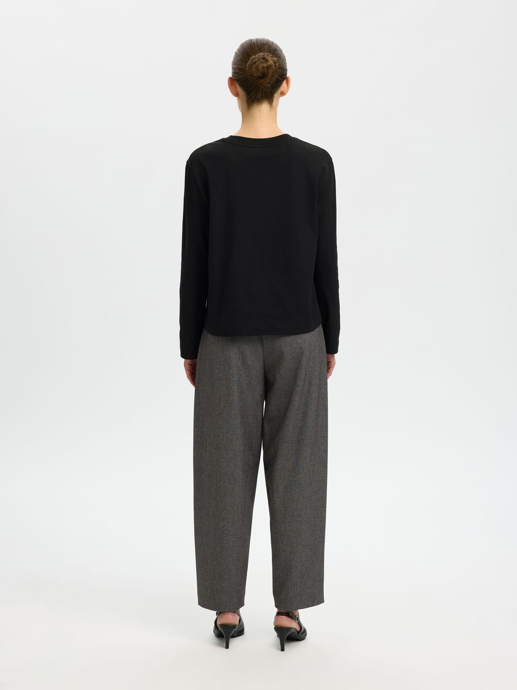 LONG-SLEEVED BOXY T-SHIRT, Black, highres