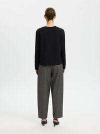LONG-SLEEVED BOXY T-SHIRT, Black, highres