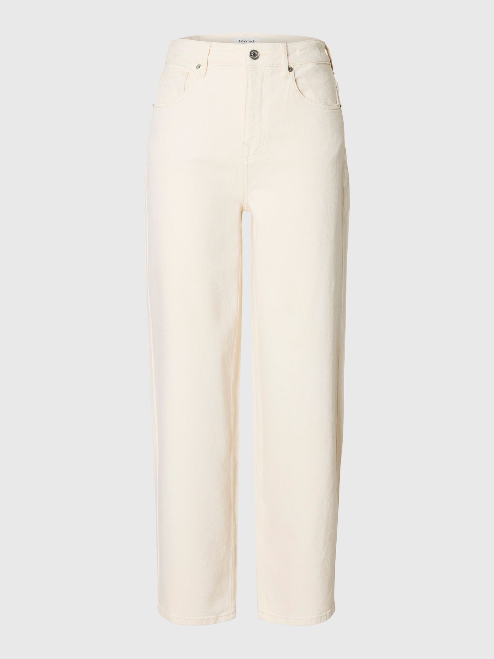 HIGH WAIST BARREL FIT JEANS, Egret, highres