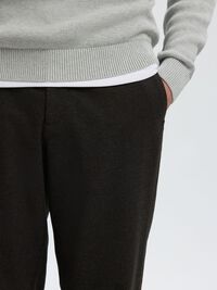 WOOL BLEND TAPERED TROUSERS, Delicioso, highres