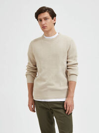 LONG SLEEVED JUMPER, Oatmeal, highres