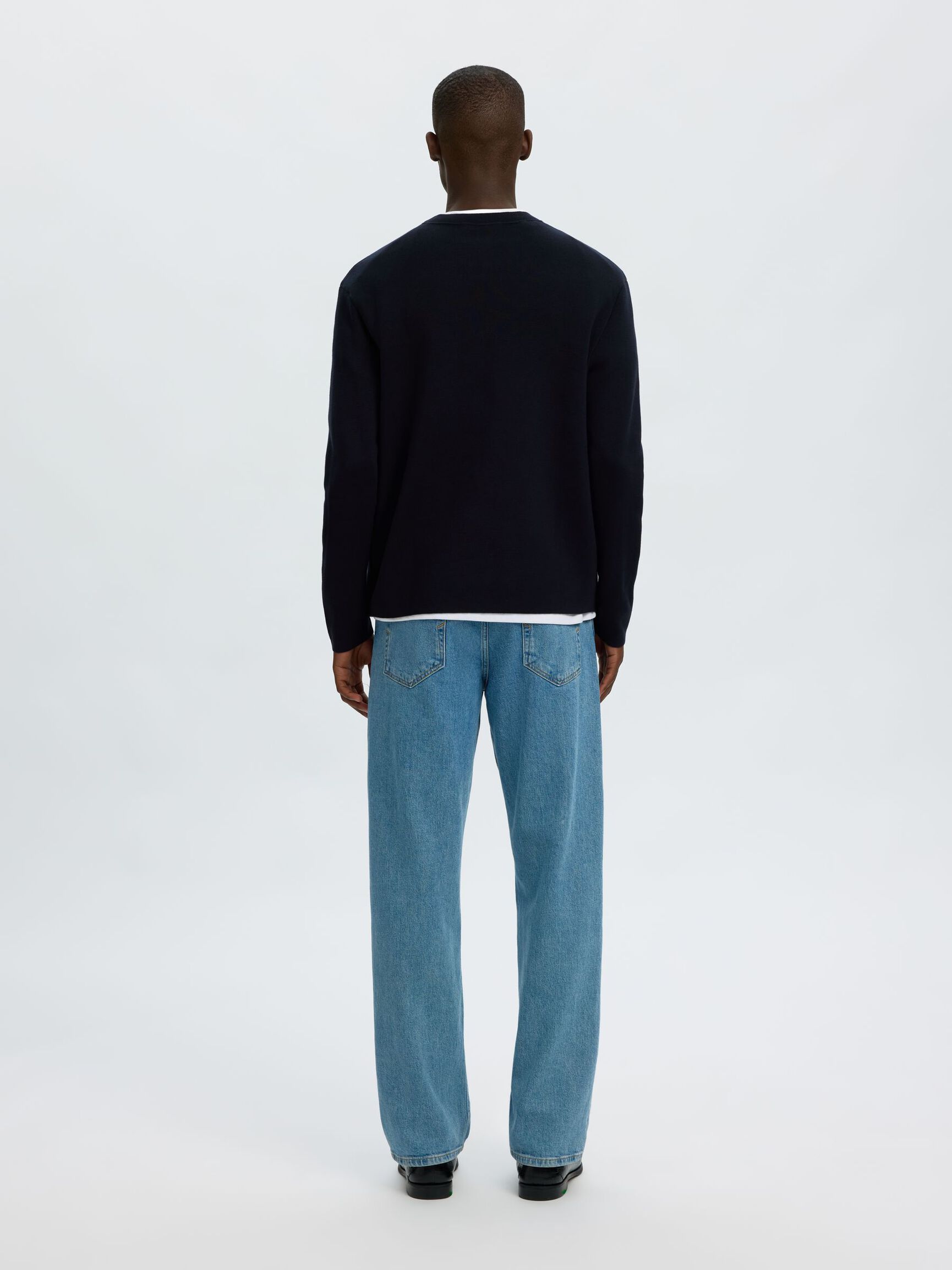 COTTON BLEND PULLOVER, Sky Captain, highres
