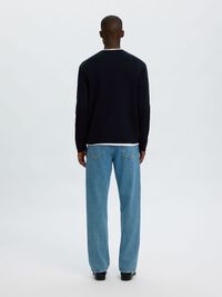 COTTON BLEND PULLOVER, Sky Captain, highres