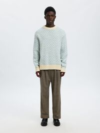 PATTERN KNITTED JUMPER, Egret, highres