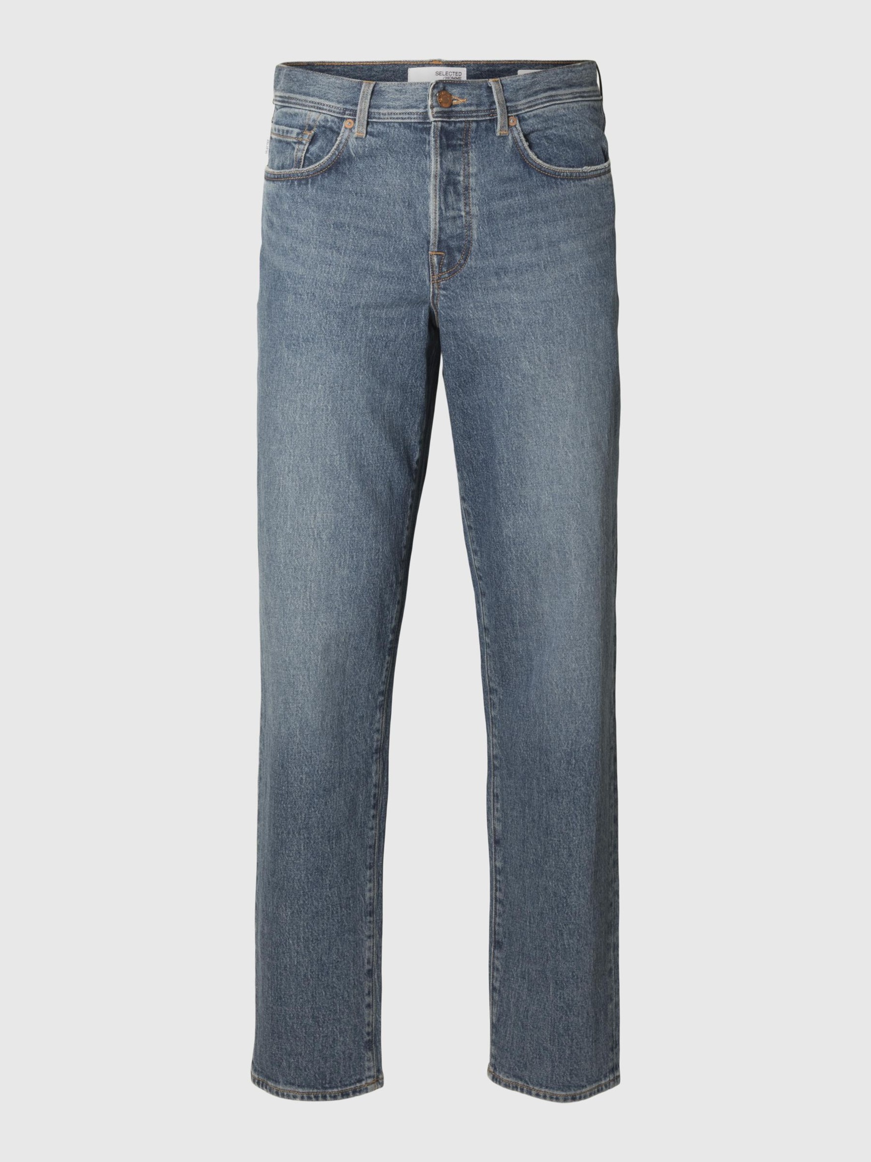 LIGHT WASH REGULAR TAPERED-FIT JEANS, Blue Denim, highres