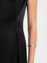ASYMMETRIC VISCOSE ONE-SHOULDER DRESS, Black, highres