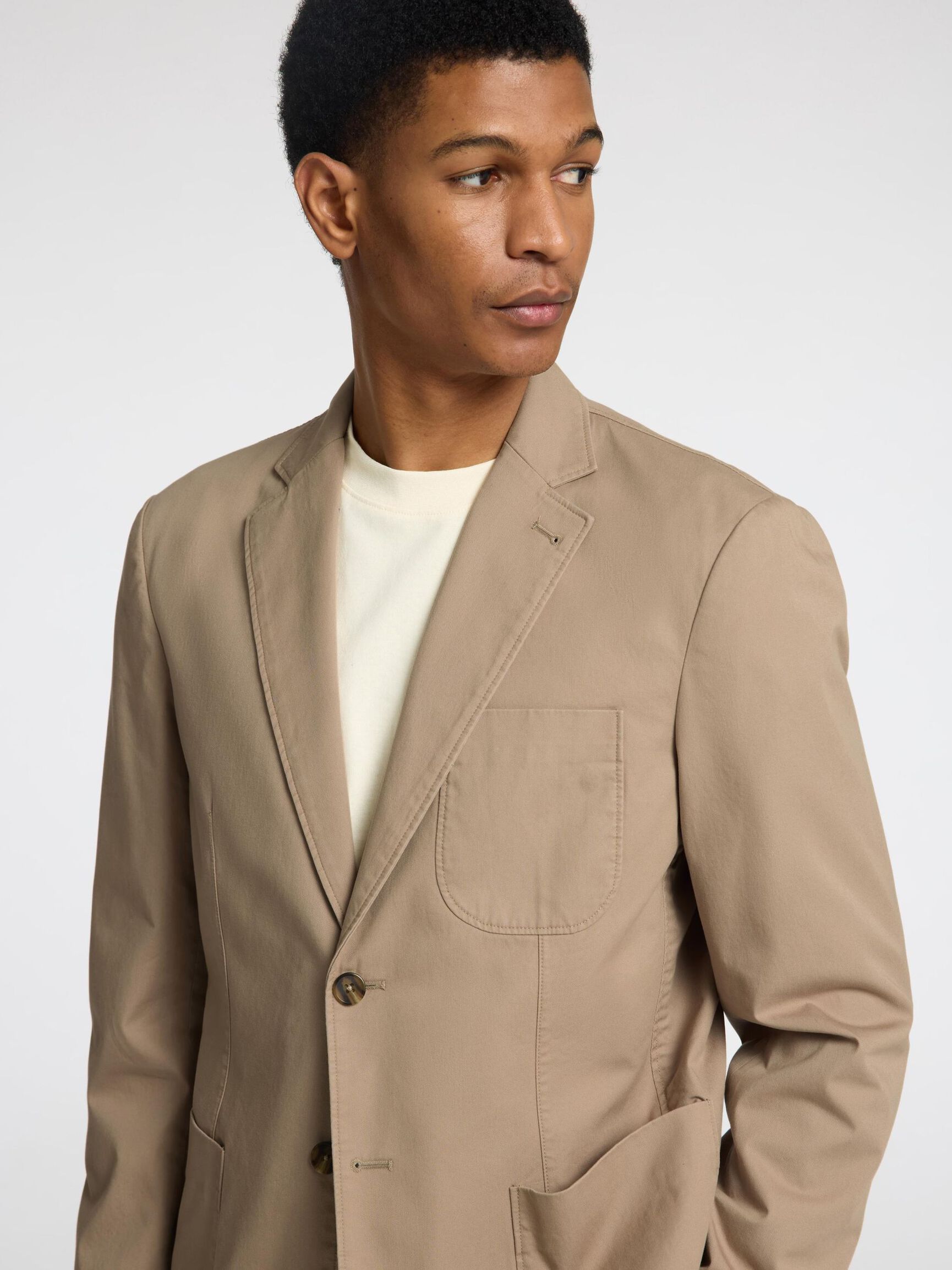 100% BAUMWOLL BLAZER, Chinchilla, highres