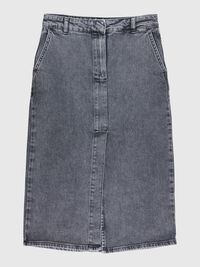 DENIM MIDINEDERDEL, Dark Grey Denim, highres