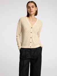 STRUCTURÉ CARDIGAN, Birch, highres
