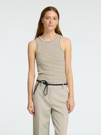 GESTREIFTE TANKTOP, Oatmeal, highres