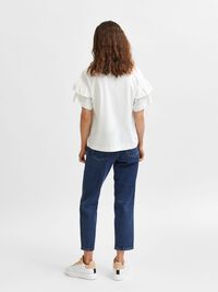 COTTON RUFFLE  T-SHIRT, Snow White, highres