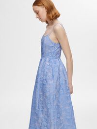 BLOMSTRET MIDIKJOLE, Cashmere Blue, highres