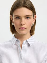 FITTED STRIPED SHIRT, Bright White, highres