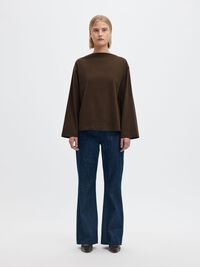 BOAT NECK COTTON LONG-SLEEVED T-SHIRT, Delicioso, highres