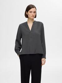 CUELLO EN V BLUSA DE CUELLO EN PICO, Volcanic Ash, highres