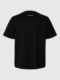 REGULAR FIT PRINTED CREWNECK T-SHIRT, Black, highres