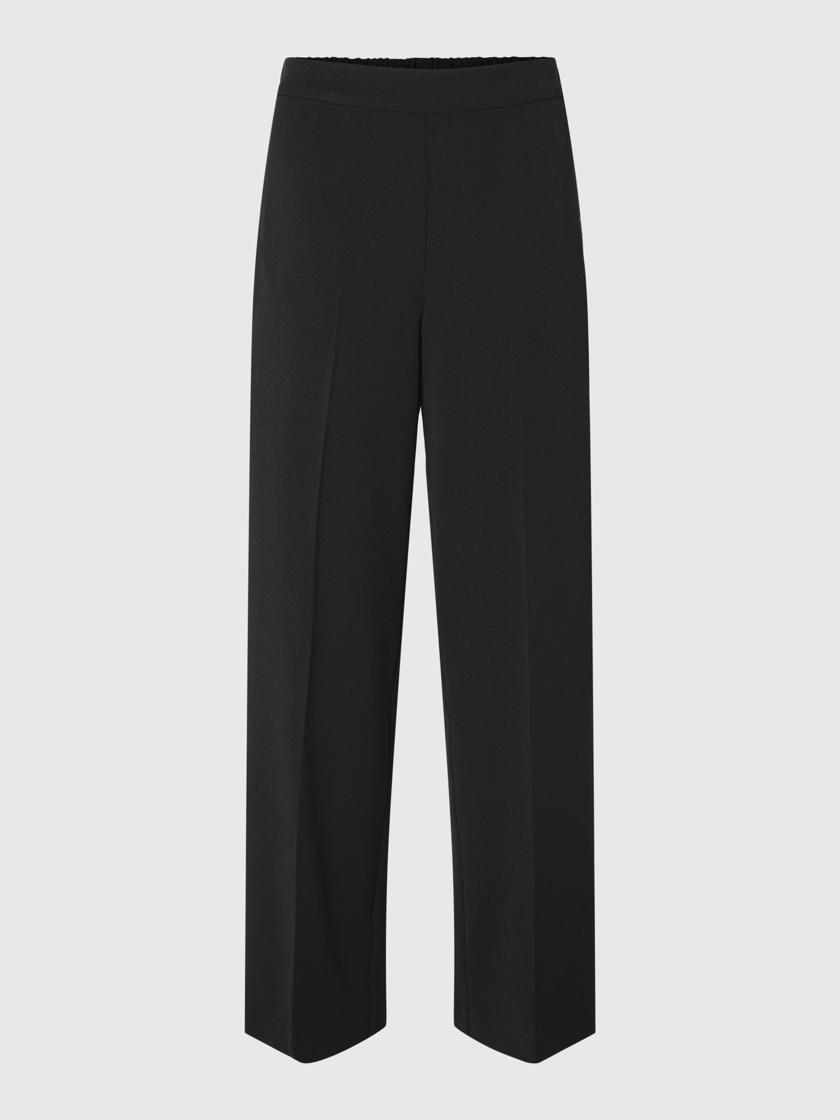 WIDE FIT BROEK, Black, highres