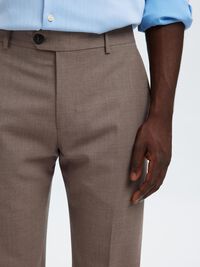 WOOL BLEND  SUIT TROUSERS, Morel, highres