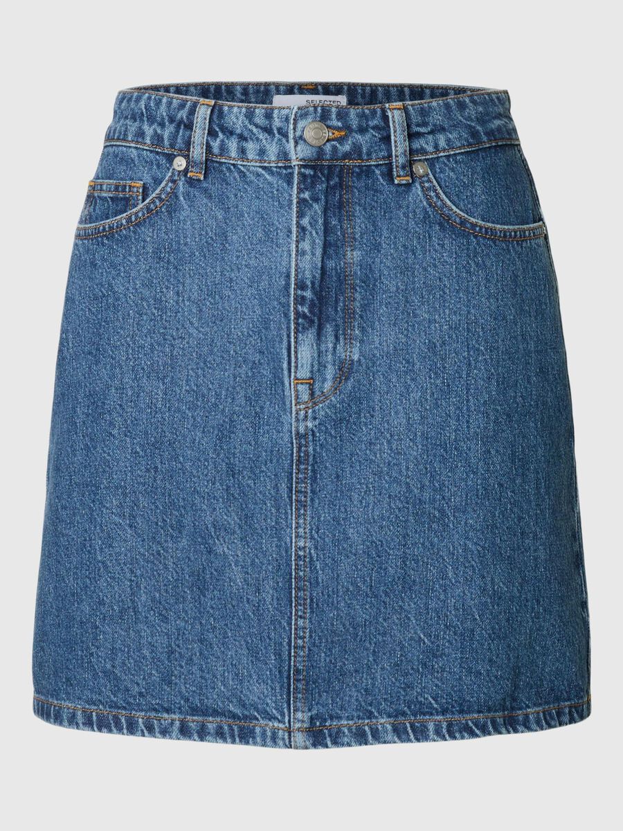 Selected HIGH WAIST JEANSROCK, Medium Blue Denim, highres - 16096683_MediumBlueDenim_001.jpg
