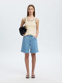SLEEVELESS KNITTED TOP, Snow White, highres