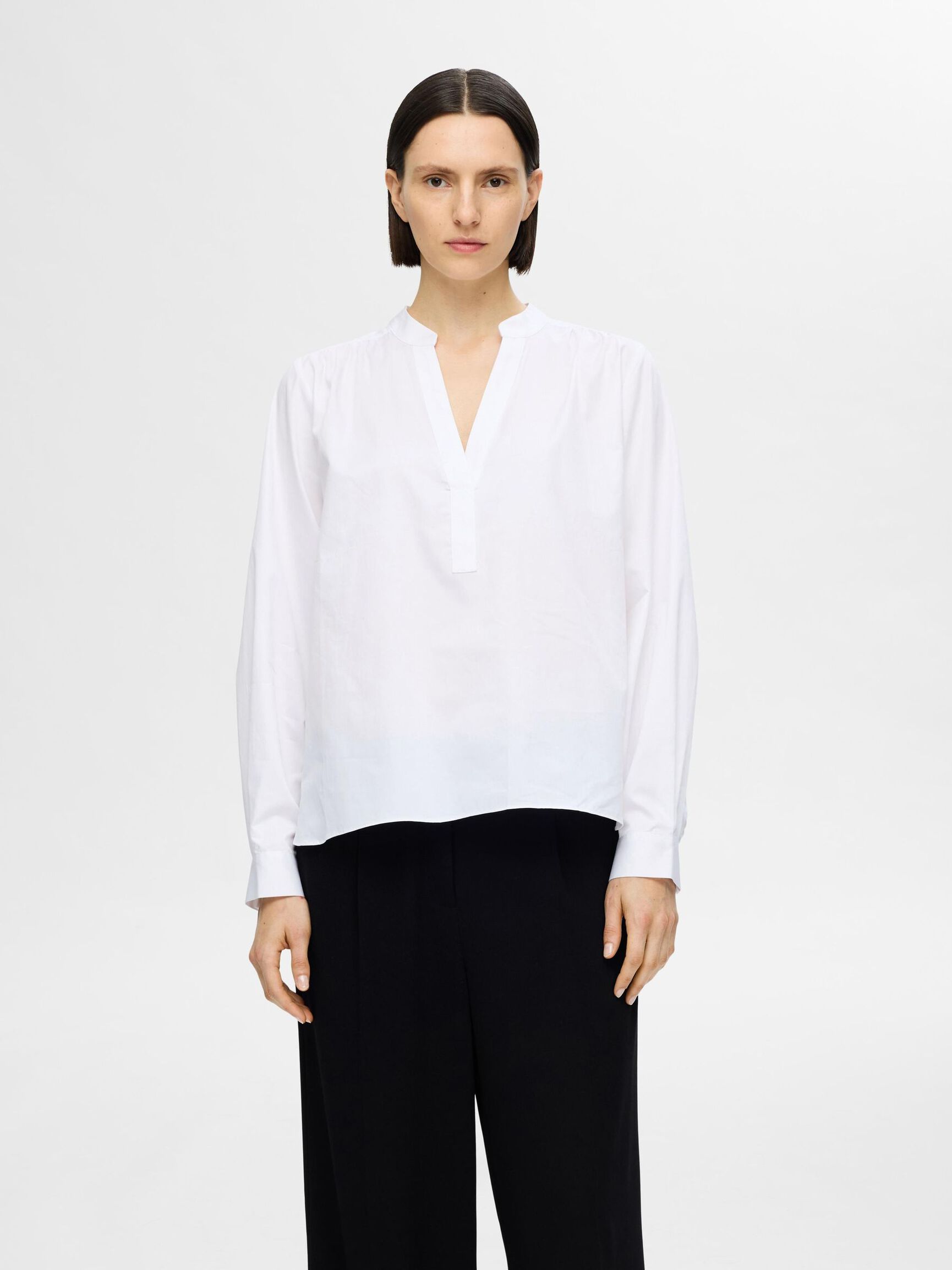 LANGARM BLUSE, Bright White, highres