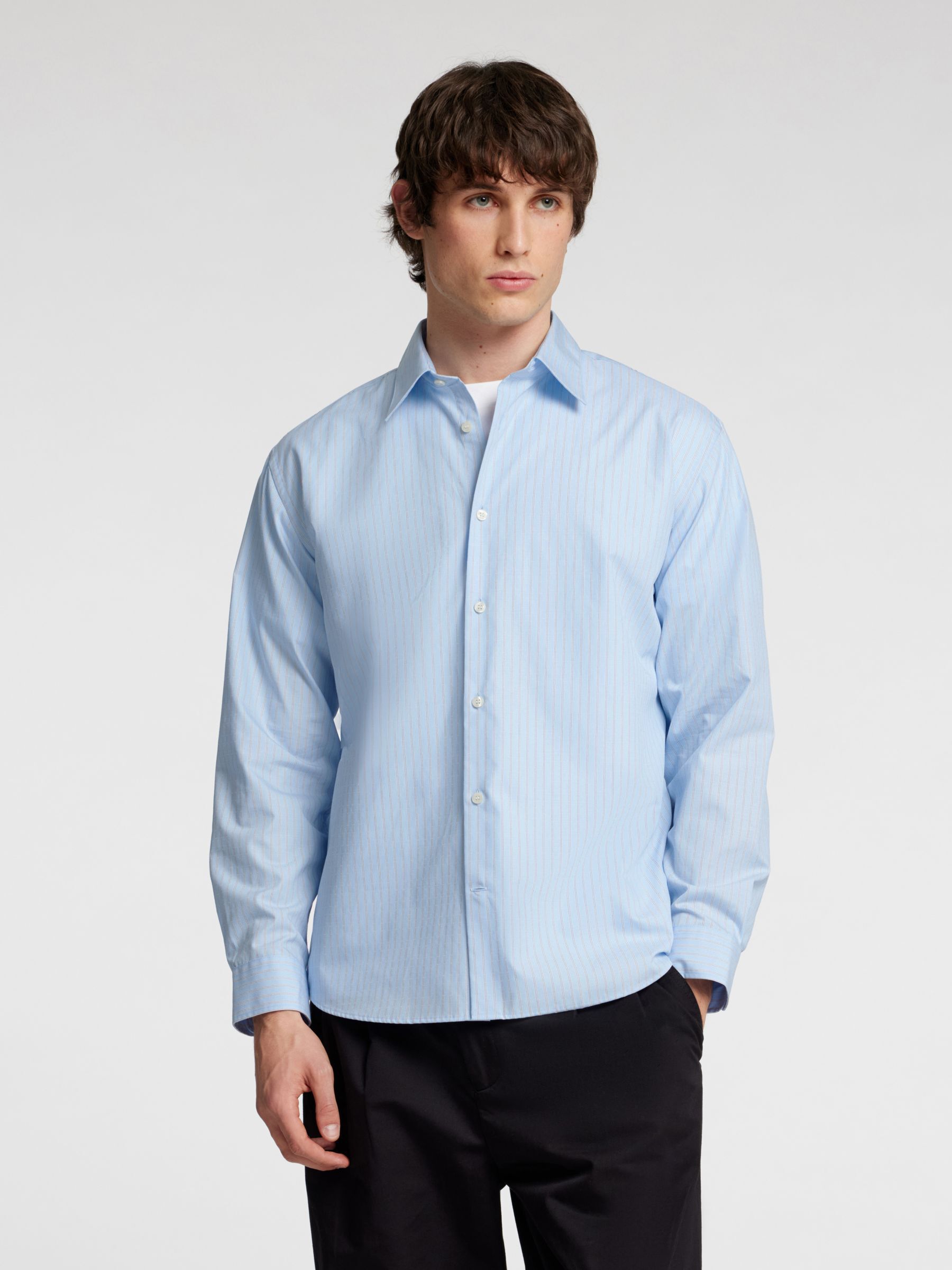 RELAXED FIT LANGARMHEMD, Cashmere Blue, highres