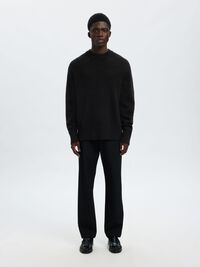 MEZCLA DE CACHEMIRA JERSEY DE PUNTO, Black, highres