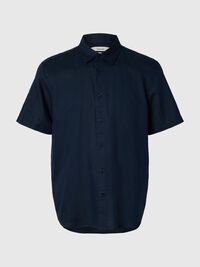 REGULAR FIT LINEN-BLEND SHIRT, Sky Captain, highres