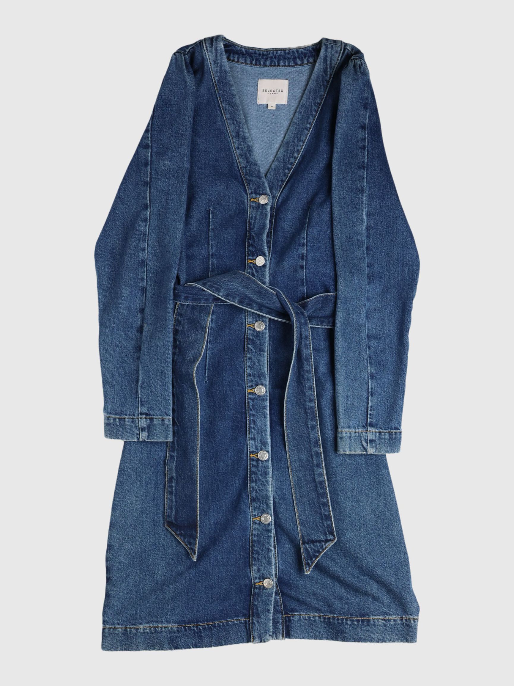 GÜRTEL JEANSKLEID, Dark Blue Denim, highres