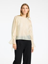 GEDETAILLEERD SHIRT MET LANGE MOUWEN, Angora, highres