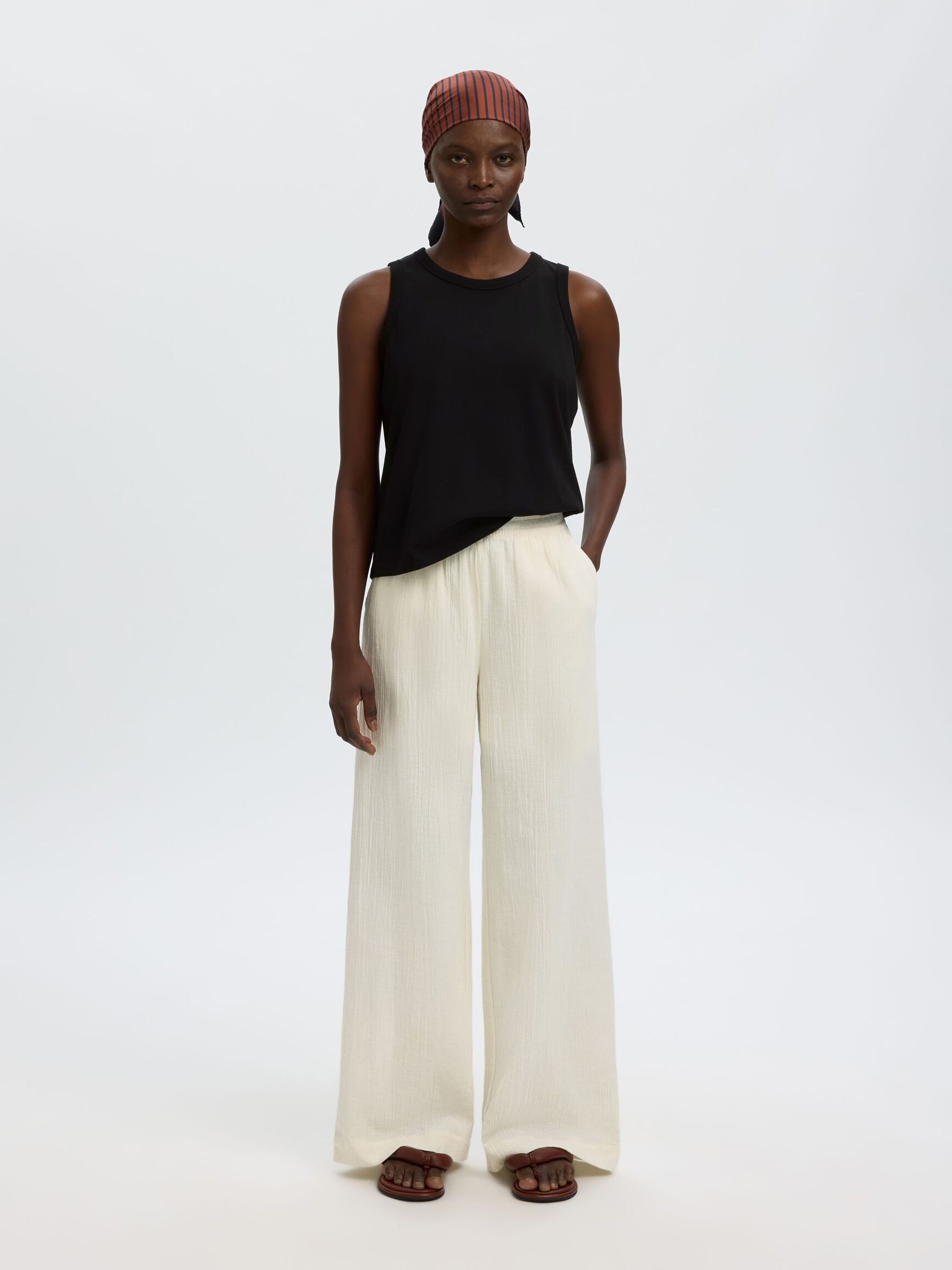 100% COTTON TANK TOP, Black, highres