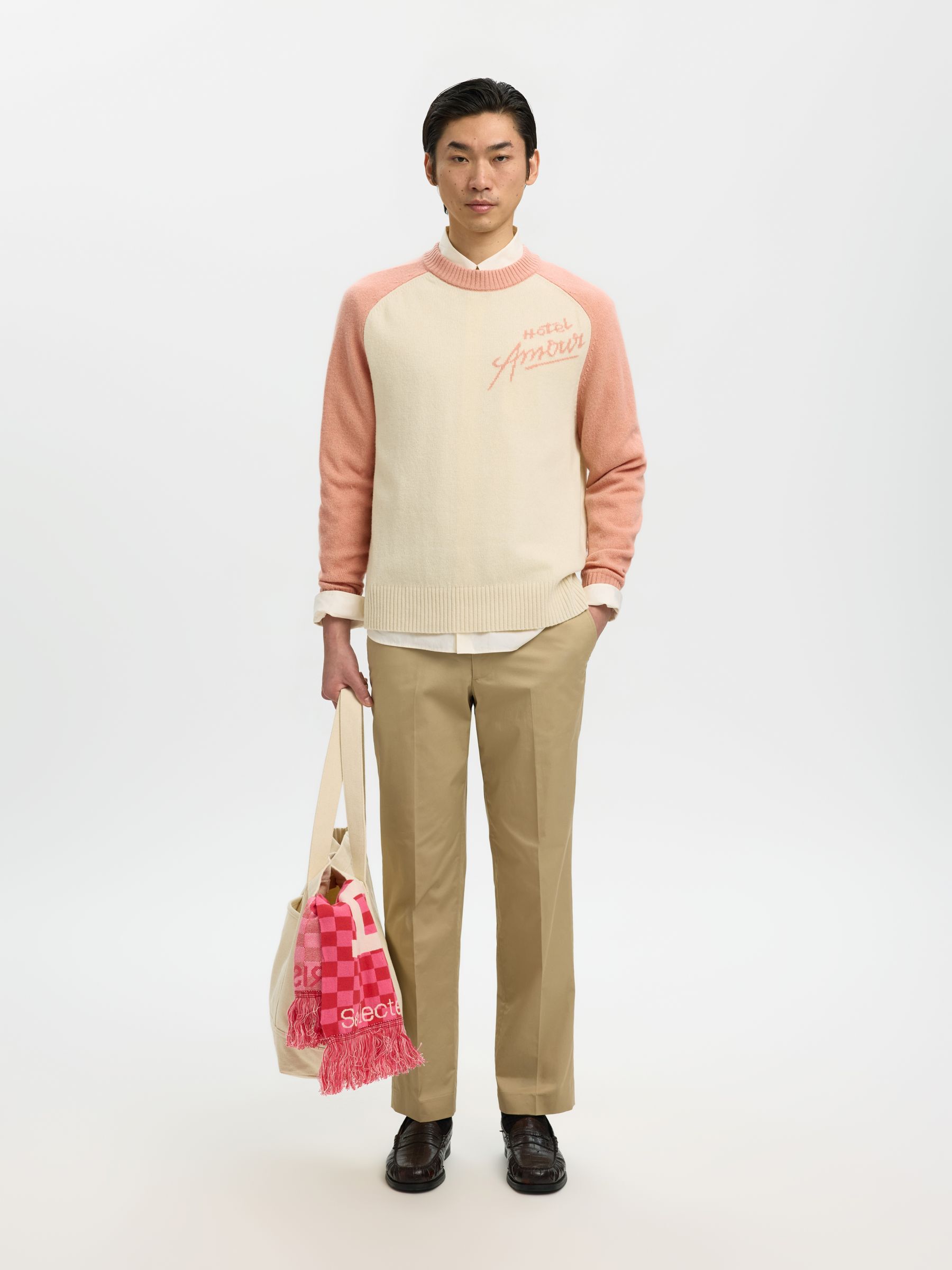 RELAXED FIT KNITTED JUMPER, Rose Dawn, highres