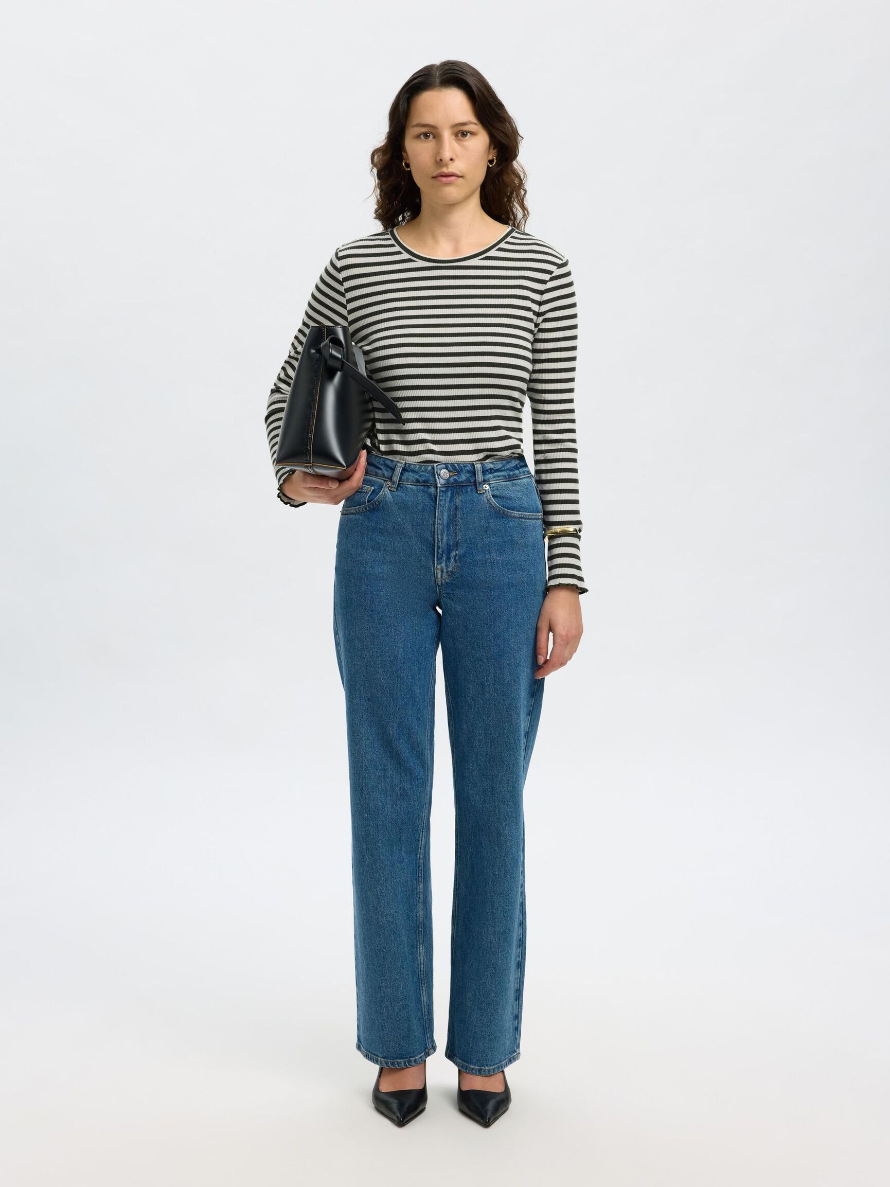 STRIPED LONG-SLEEVED T-SHIRT, Deep Depths, highres