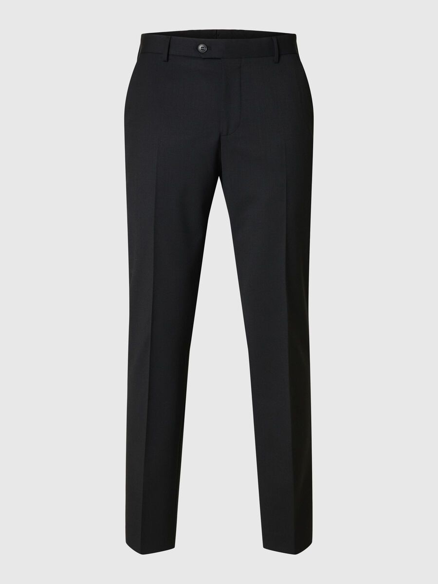 Selected WOOL BLEND  SUIT TROUSERS, Black, highres - 16098277_Black_001.jpg