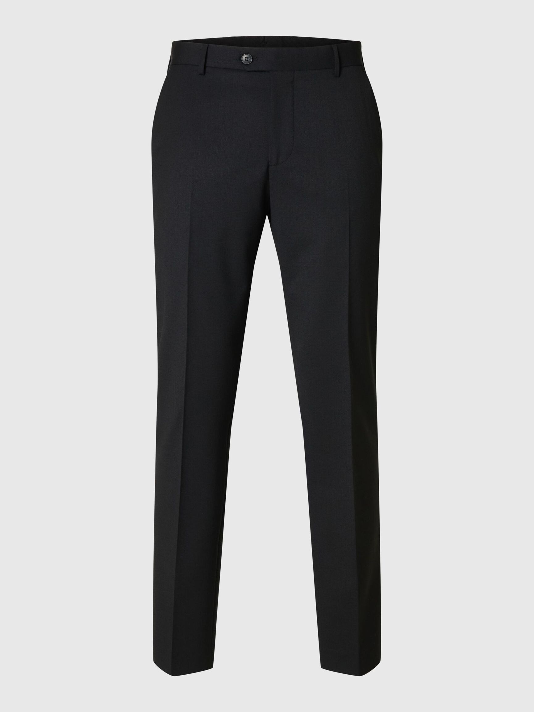 WOOL BLEND  SUIT TROUSERS, Black, highres
