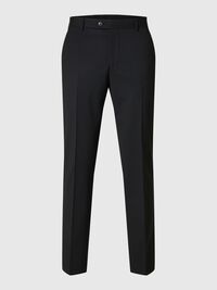 WOOL BLEND  SUIT TROUSERS, Black, highres