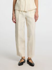 100% LINEN BARREL FIT TROUSERS, Birch, highres