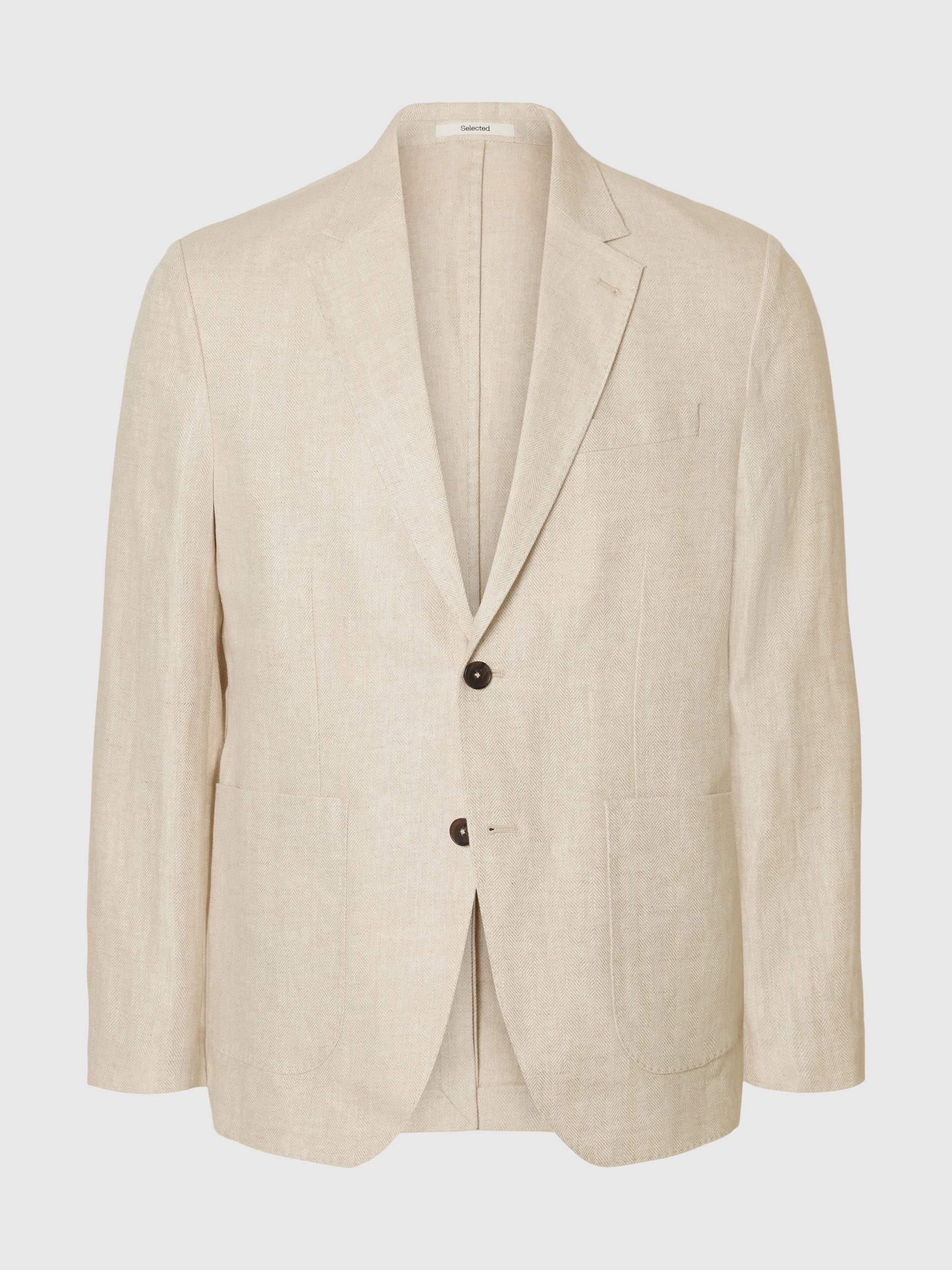 REGULAR FIT LINNEN BLAZER, Oatmeal, highres