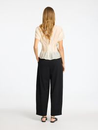 TAILORED BARREL FIT TROUSERS, Black, highres