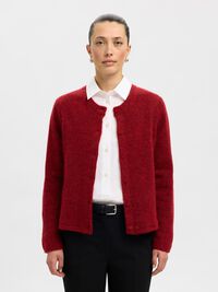 ULDBLANDING STRIKKET CARDIGAN, Equestrian Red, highres