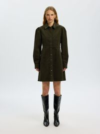 COTTON CORDUROY MINI DRESS, Deep Depths, highres