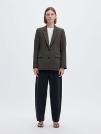 VISCOSE BLEND CLASSIC BLAZER, Dark Grey Melange, highres