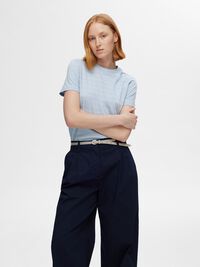 GESTREEPT KATOEN T-SHIRT, Cashmere Blue, highres